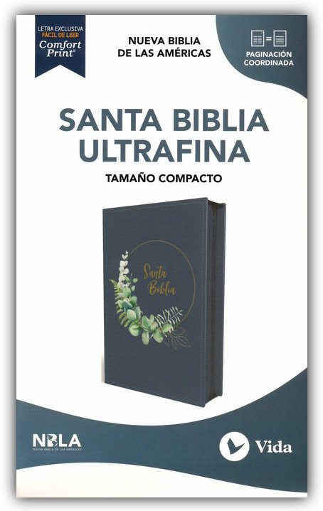 NBLA Santa Biblia, Letra Grande, Tamaño Compacto, Imitación Piel, Azul Marino con Cierre - Imagen 2
