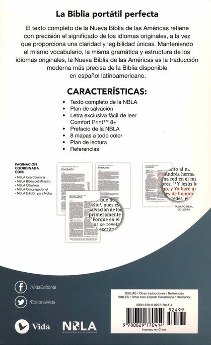 NBLA Santa Biblia, Letra Grande, Tamaño Compacto, Imitación Piel, Azul Marino con Cierre - Imagen 10