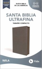 NBLA Santa Biblia, Letra Grande, Tamaño Compacto, Piel Fabricada, Azul Marino con Cierre