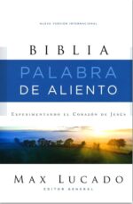 NVI Santa Biblia, Max Lucado, Palabra de Aliento, Tapa Dura, Gris, Interior a Dos Colores
