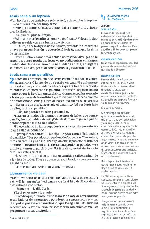 NVI Santa Biblia, Max Lucado, Palabra de Aliento, Imitación Piel, Café, Interior a Dos Colores - Imagen 11