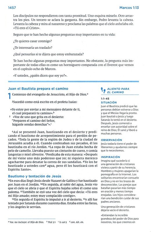 NVI Santa Biblia, Max Lucado, Palabra de Aliento, Imitación Piel, Café, Interior a Dos Colores - Imagen 9