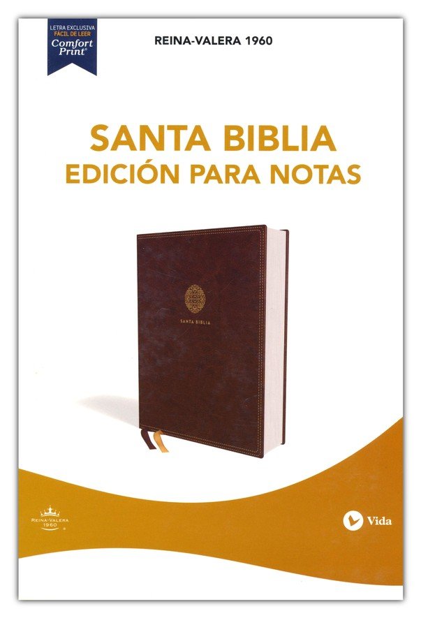 RVR60 Santa Biblia - Edición para Notas - Imitación Piel - Café - Imagen 2