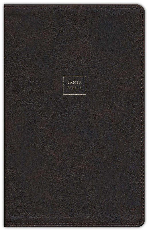 RVR60 Santa Biblia Ultrafina Letra Grande, Imitación Piel Café - Imagen 3