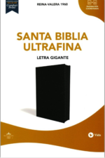 RVR60 Santa Biblia Ultrafina Letra Gigante, Piel Fabricada Negro con Cierre