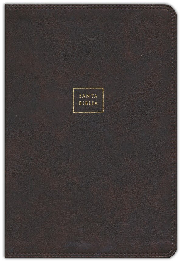 RVR60 Santa Biblia Ultrafina Letra Gigante, Imitación Piel Café - Imagen 3