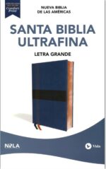 NBLA Santa Biblia Ultrafina Letra Grande Imitación Piel Azul