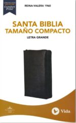 RVR60 Santa Biblia Compacta Letra Grande Imitación Piel Negro con Cierre