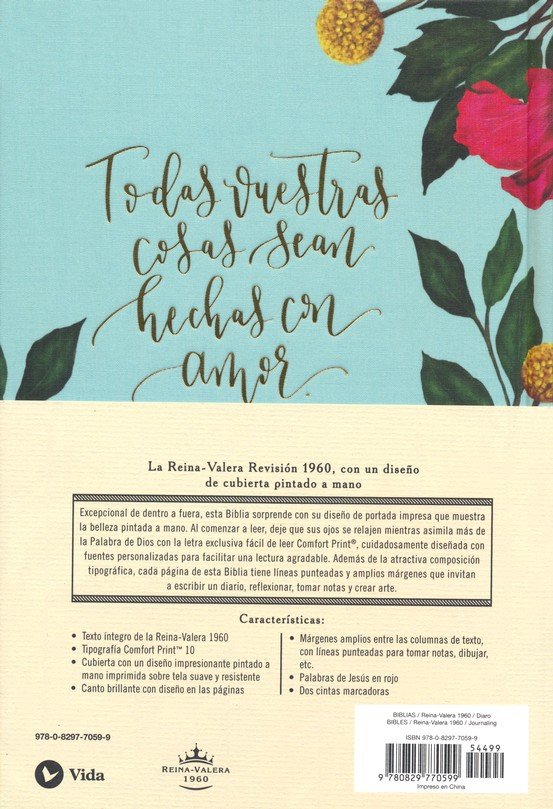 RVR60 Santa Biblia - Edición Artística, Tapa Dura - Tela - Floral - Canto con Diseño - Imagen 13