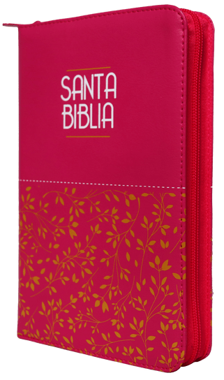 Biblia Fuscia con Flores Letra Grande Cierre RVR 1960