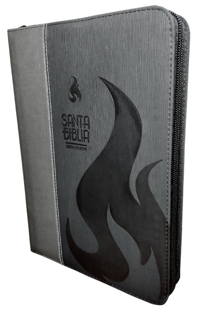 Biblia Letra Gigante Piel Negro Gris Cierre e Index RVR 1960