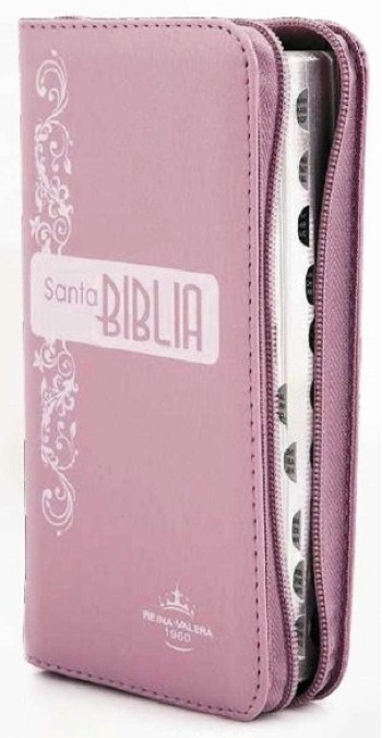 Biblia Chequera Rosa con Cierre e Index RVR1960