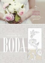 RVR 1960 Biblia de Boda, Blanco Lino Encaje  Imitación Piel