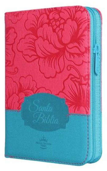 Biblia Compacta Fuscia Azul Turquesa Cierre Index RVR 1960