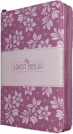 Biblia Rosa con Flores Letra Grande Cierre  RVR 1960
