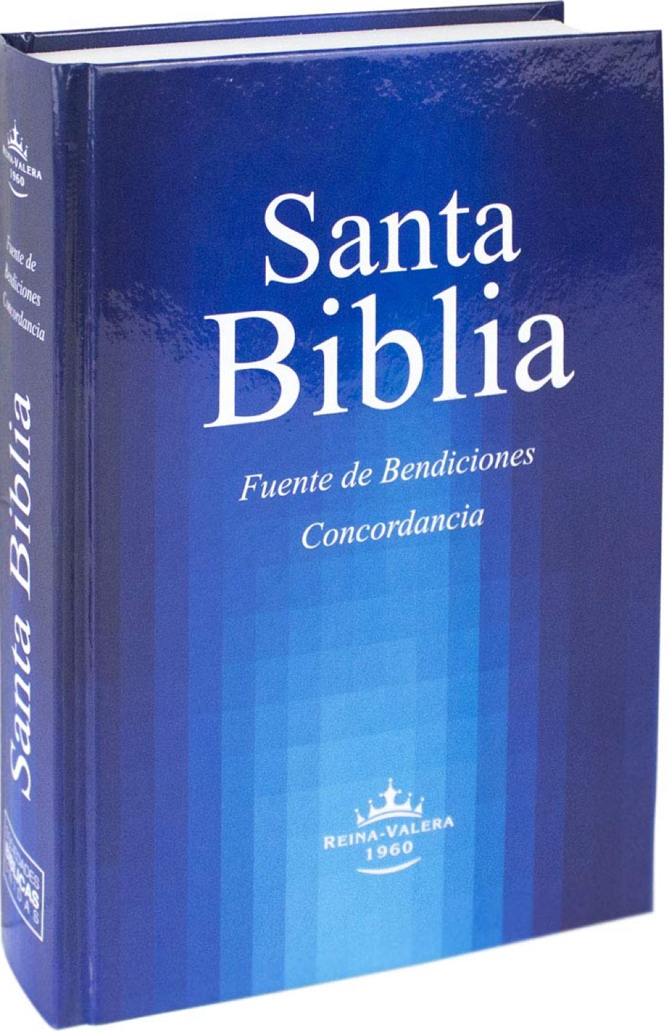 Santa Biblia Reina Valera 1960 Con Concordancia y Fuente de Bendiciones, Tapa Dura Azul, Canto Blanco