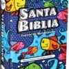Santa Biblia Reina Valera Letra Mediana y Fuente de Bendiciones, Tapa Dura Ilustrada Pescaditos, Canto Blanco