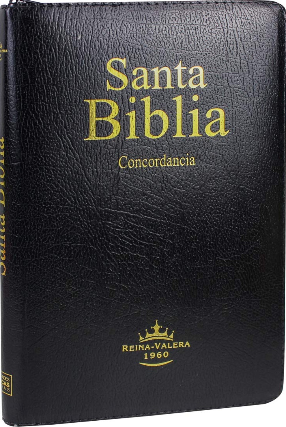 Biblia RVR60 Económica con Concordancia, Zíper y Indice, Imitación Piel Negra