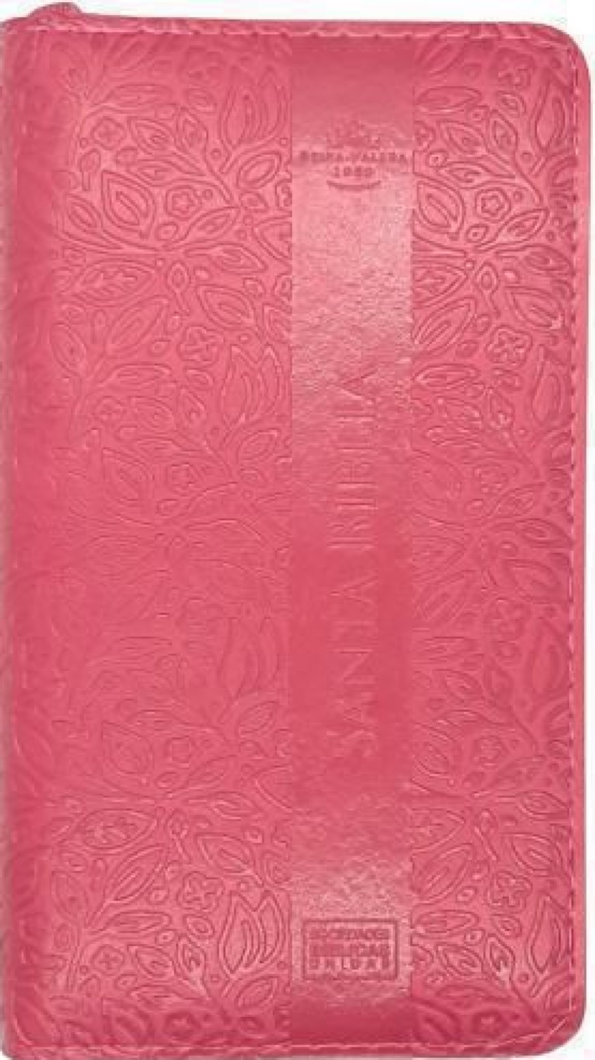 Biblia RVR60 - Tapa Agenda Imitación Piel Rosa, Indice, Canto Plateado, Cierre