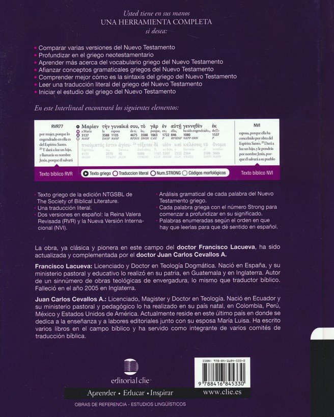 Interlineal Académico del Nuevo Testamento: Griego-Español - Tapa Dura – Francisco Lacueva - Imagen 9