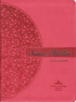 Biblia Reina Valera 1960 - Letra Gigante - Imitación Piel Rosa - Canto con Flores - Concordancia