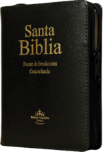 Biblia Reina Valera 1960, Compacta Pequeña Imi Piel Acolchada Negro, Cierre, Canto Dorado, Indice