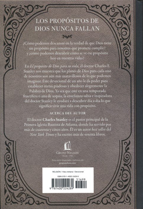 El Propósito de Dios para su Vida - Tapa Dura - Charles F. Stanley - Imagen 2