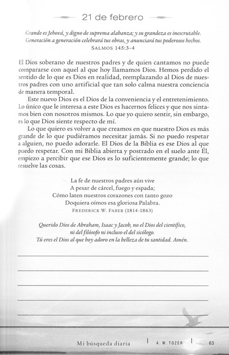Mi Búsqueda Diaria - Tapa Blanda - A W Tozer - Imagen 5