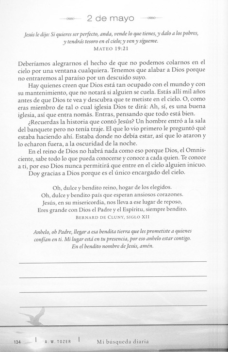 Mi Búsqueda Diaria - Tapa Blanda - A W Tozer - Imagen 6