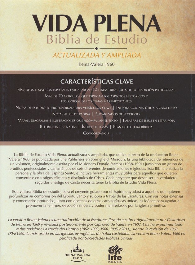 Vida Plena Biblia de Estudio - Actualizada y Ampliada RVR 1960 Imitación Piel Negro - Imagen 10