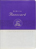 Biblia Renovaré Imitación Piel Violeta Beige  RVR 1960 Canto Dorado
