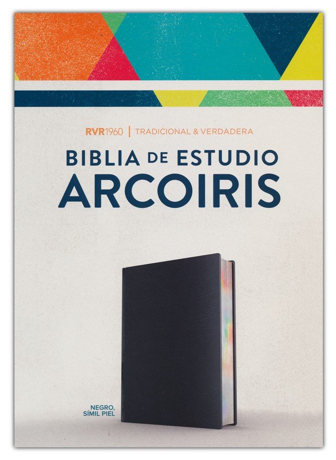 RVR 1960 Biblia de Estudio Arcoiris Negro Símil Piel
