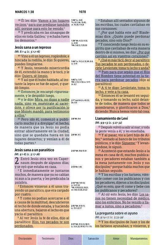 Biblia RVR 1960 Biblia de Estudio Arcoiris, Tostado/Negro Símil Piel Con Indice - Imagen 10