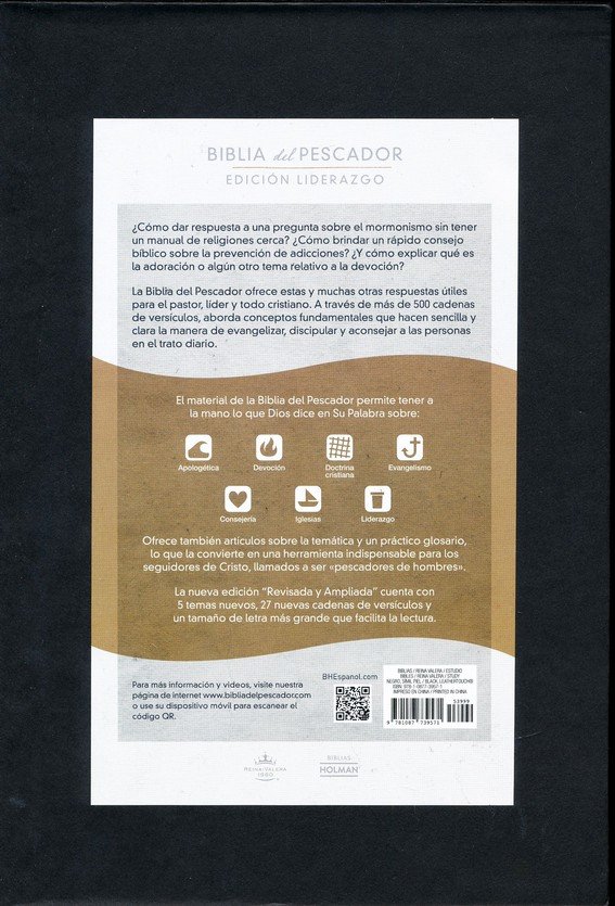 RVR 1960 Biblia del Pescador Edición Liderazgo Negro Símil Piel - Imagen 10