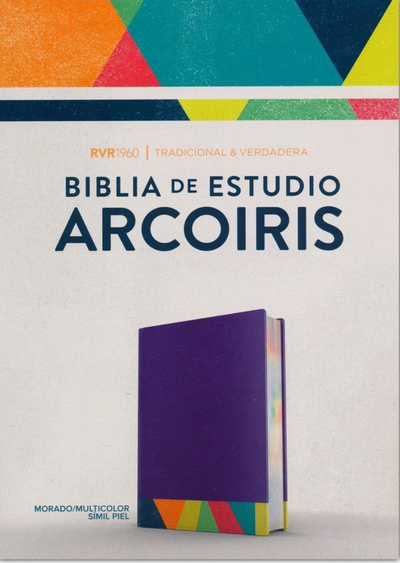 RVR 1960 Biblia de Estudio Arcoiris Morado Multicolor Simil Piel