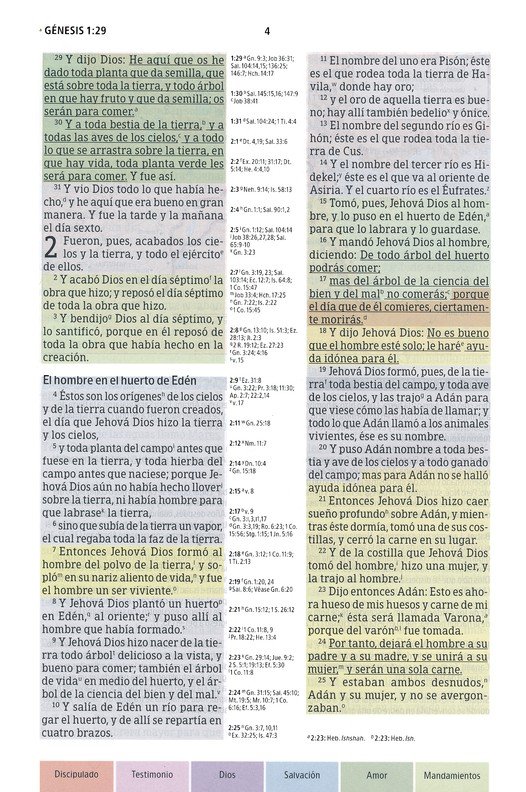 RVR 1960 Biblia de Estudio Arcoiris Morado Multicolor Simil Piel - Imagen 6