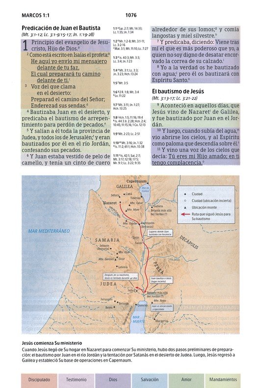 RVR 1960 Biblia de Estudio Arcoiris Morado Multicolor Simil Piel - Imagen 7