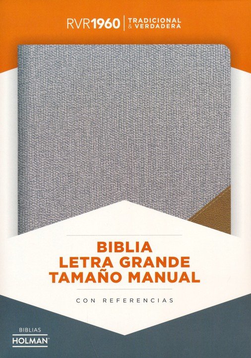RVR 1960 Biblia Letra Grande Tamaño Manual, Gris Y Marrón, Imitación Piel - Imagen 2
