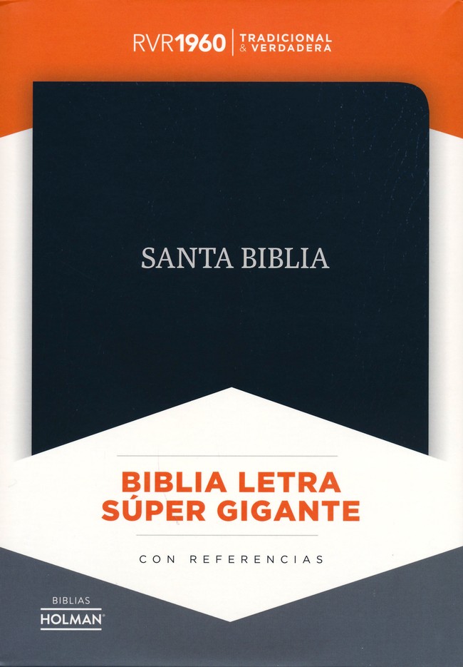 RVR 1960 Biblia Letra Súper Gigante Negro, Piel Fabricada Con Indice - Imagen 2