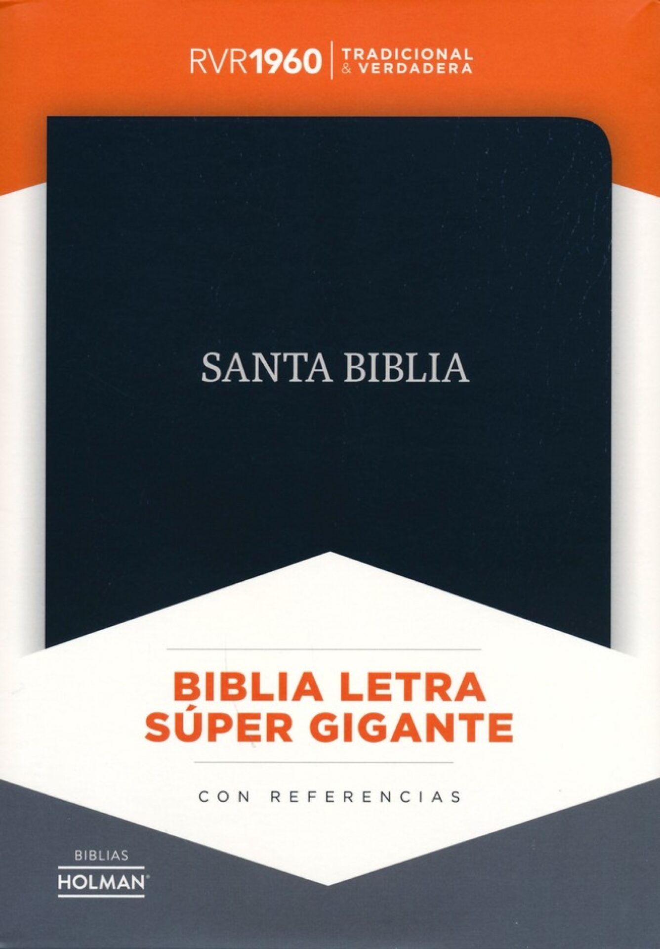RVR 1960 Biblia Letra Súper Gigante Negro, Piel Fabricada Con Indice