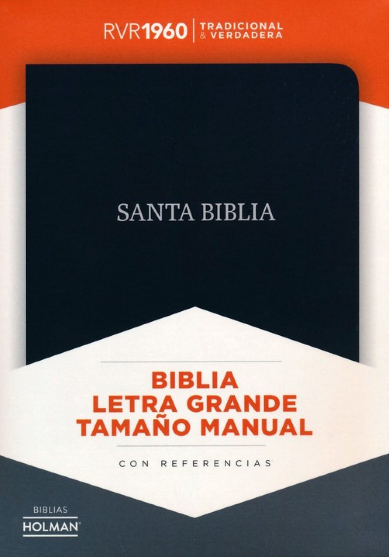 Biblia Reina Valera 1960 Tamaño Manual Letra Grande, Piel Fabricada, Negro