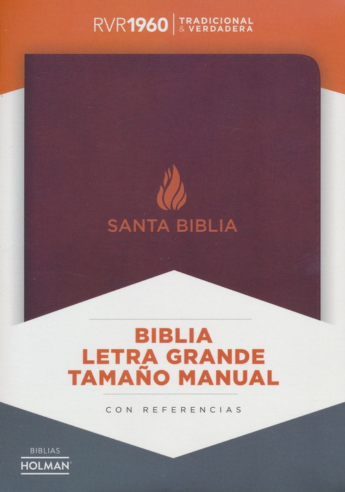 Biblia Reina Valera 1960 Tamaño Manual Letra Grande, Marrón Piel Fabricada Con Indice - Imagen 3