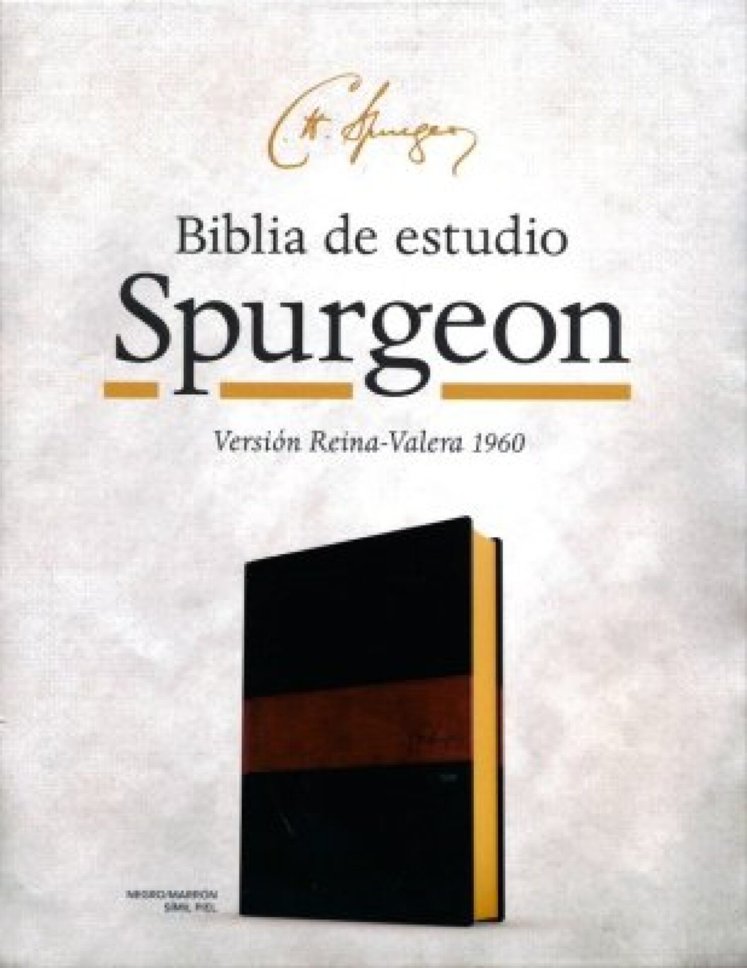 RVR 1960 Biblia De Estudio Spurgeon Negro Marrón Símil Piel