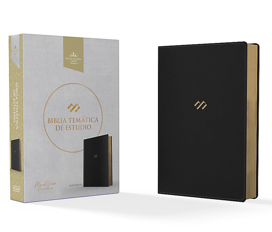 RVR 1960 Biblia Temática De Estudio, Negro Símil Piel - Imagen 4
