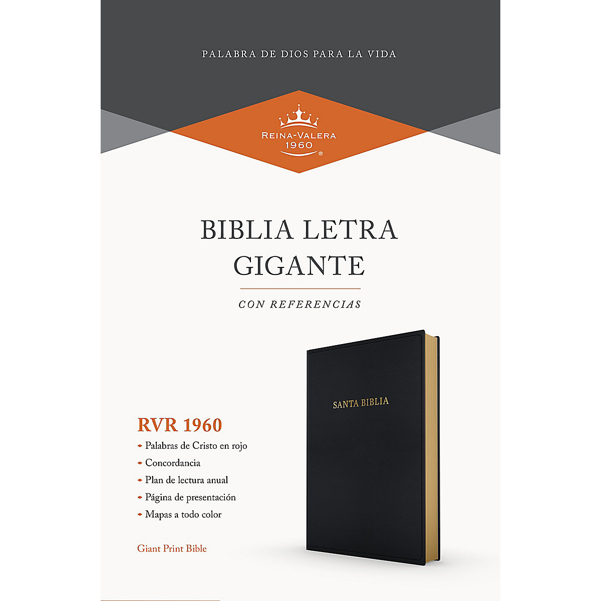 Biblia Reina Valera 1960 Letra Gigante Piel Fabricada Negro - Imagen 3