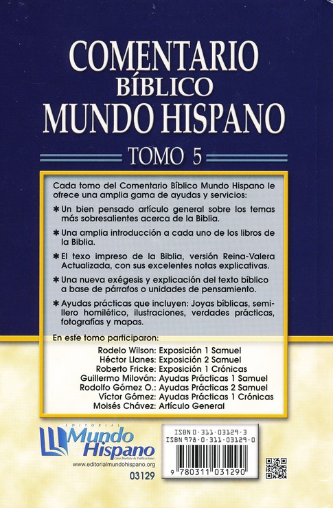 Comentario Bíblico Mundo Hispano -Tomo 5- 1 Samuel, 2 Samuel y 1 Crónicas - Tapa Dura - Varios Autores - Imagen 9