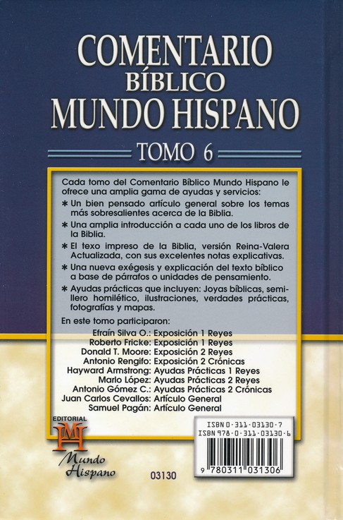 Comentario Bíblico Mundo Hispano: Tomo 6, 1 Reyes, 2 Reyes y 2 Crónicas - Tapa Dura - Varios Autores - Imagen 9