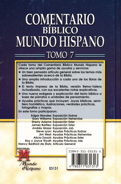 Comentario Bíblico Mundo Hispano Tomo 7, Esdras, Nehemías, Ester y Job - Tapa Dura - Varios Autores - Imagen 9