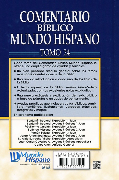 Comentario Bíblico Mundo Hispano: Tomo 24 - 1, 2 y 3 Juan, Apocalipsis - Tapa Dura - Varios Autores - Imagen 9