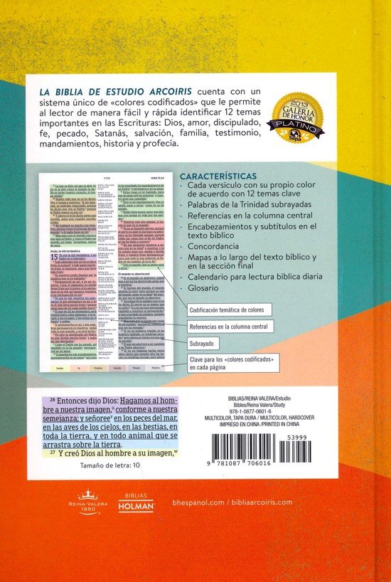 Biblia Reina Valera 1960 de Estudio Arcoiris Multicolor, Tapa Dura - Imagen 9